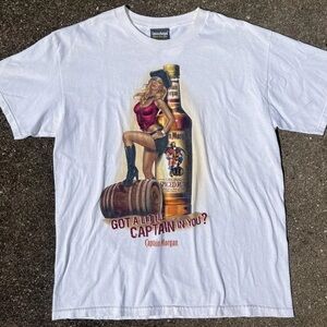 Captain Morgan Rum Co. White Graphic Tee